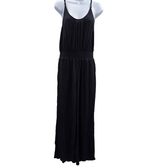 prAna Jumpsuit Women's Size Small Black Wide Leg Lightweight Summer Vacation - Picture 2 of 13